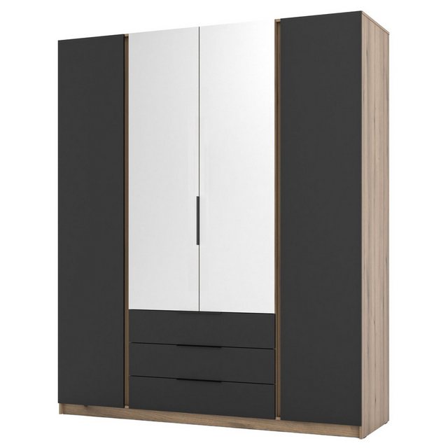 Selsey Kleiderschrank KAJA 4-türig mit Soft-Close, Kleiderstange und 11 Reg günstig online kaufen