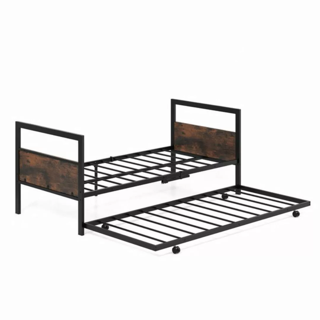 COSTWAY Bettgestell, Tagesbett mit Lattenrost, ausziehbar, 90x200cm günstig online kaufen