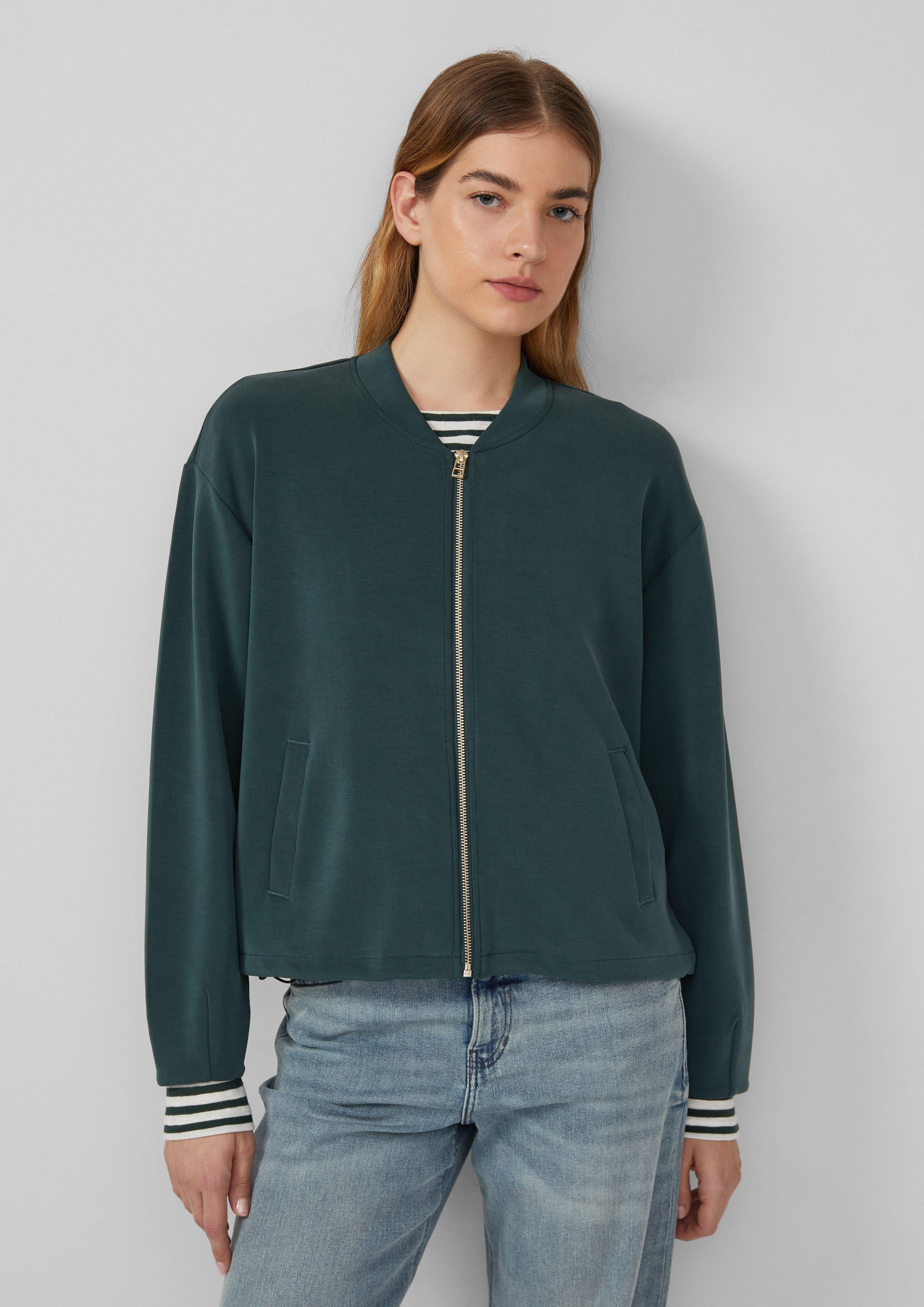 s.Oliver Sweatshirt Oversized Scuba-Jacke mit verstellbarem günstig online kaufen