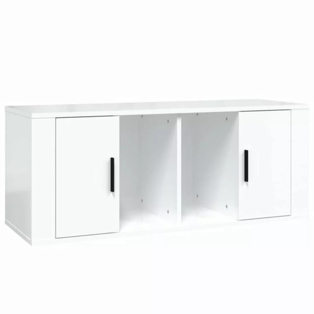 vidaXL TV-Schrank TV-Schrank Hochglanz-Weiß 100x35x40 cm Spanplatte Lowboar günstig online kaufen