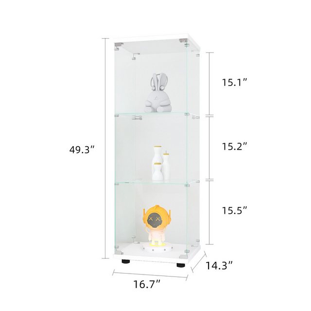 FUROKOY Glasvitrine Glas Standvitrinen, Drei/Zweifach-Vitrine aus gehärtete günstig online kaufen