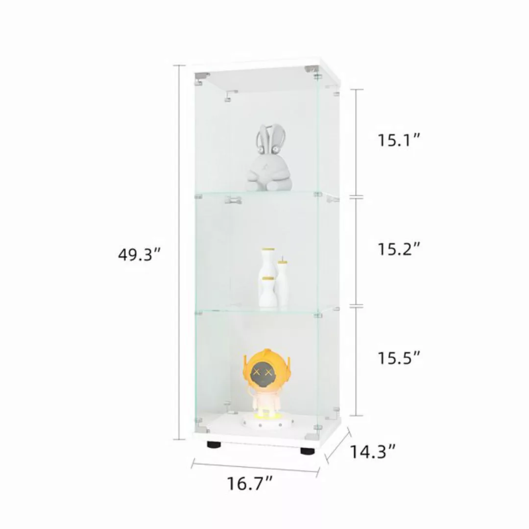 FUROKOY Glasvitrine Glas Standvitrinen, Drei/Zweifach-Vitrine aus gehärtete günstig online kaufen