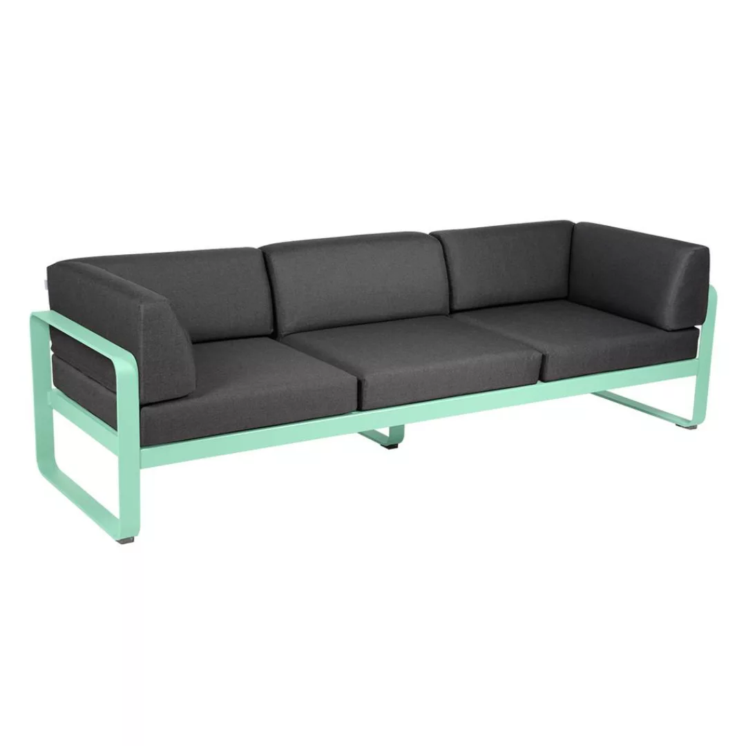 Bellevie 3-Sitzer Club Sofa Outdoor 83 Opalgrün A3 Graphitgrau günstig online kaufen