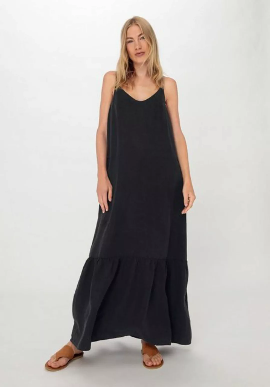 Hessnatur A-Linien-Kleid Relaxed aus TENCEL™ Lyocell mit Leinen (1-tlg) günstig online kaufen