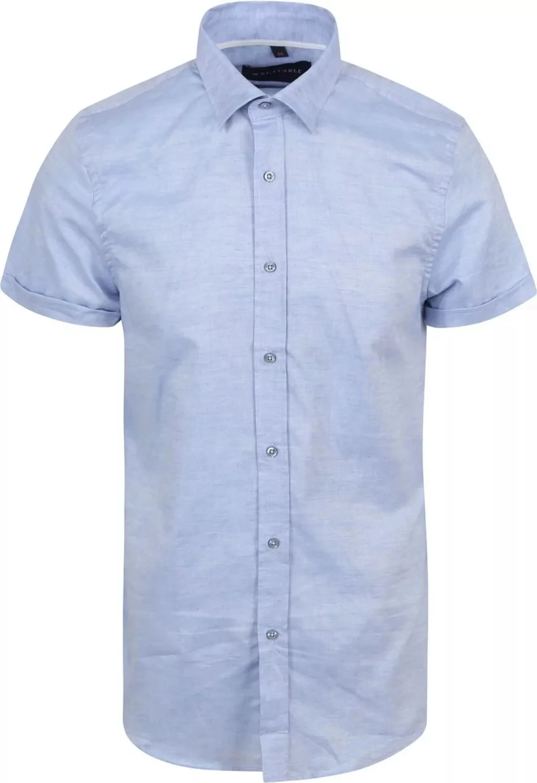 Suitable Short Sleeve Hemd Leinen Hellblau - Größe S günstig online kaufen