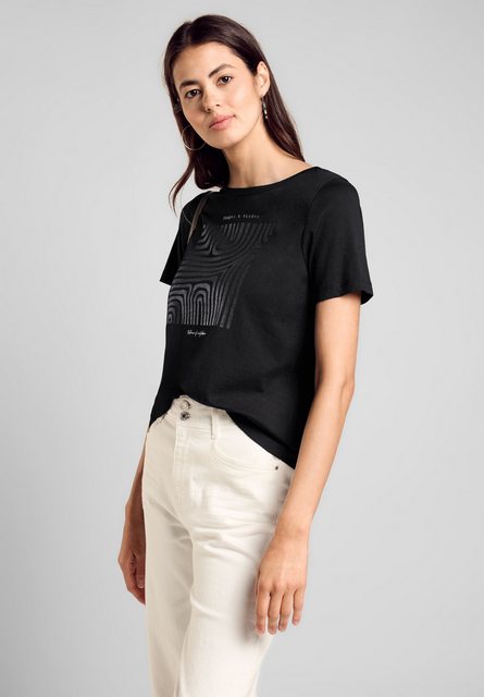 STREET ONE T-Shirt mit Glitter-Motiv günstig online kaufen