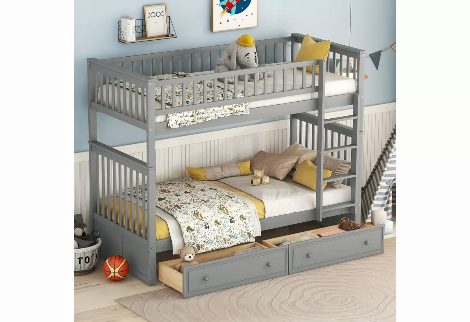 KoDise Etagenbett Bett Kinderbett 90x200cm Hochbett Stockbett Hausbett mit günstig online kaufen