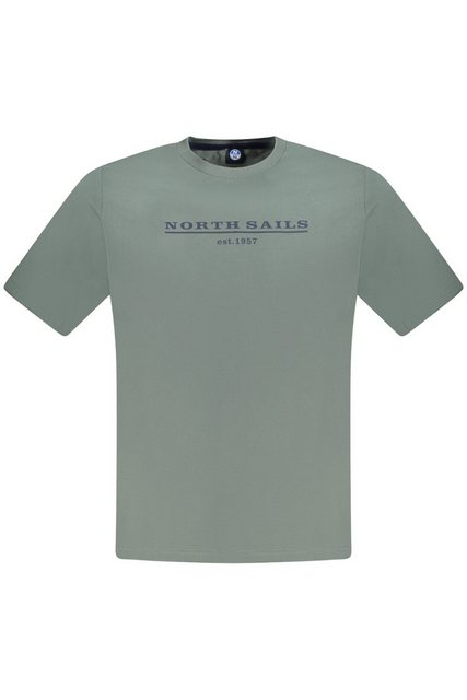 North Sails T-Shirt Grünes Herren-T-Shirt mit Rundhals & Logo-Druck - günstig online kaufen