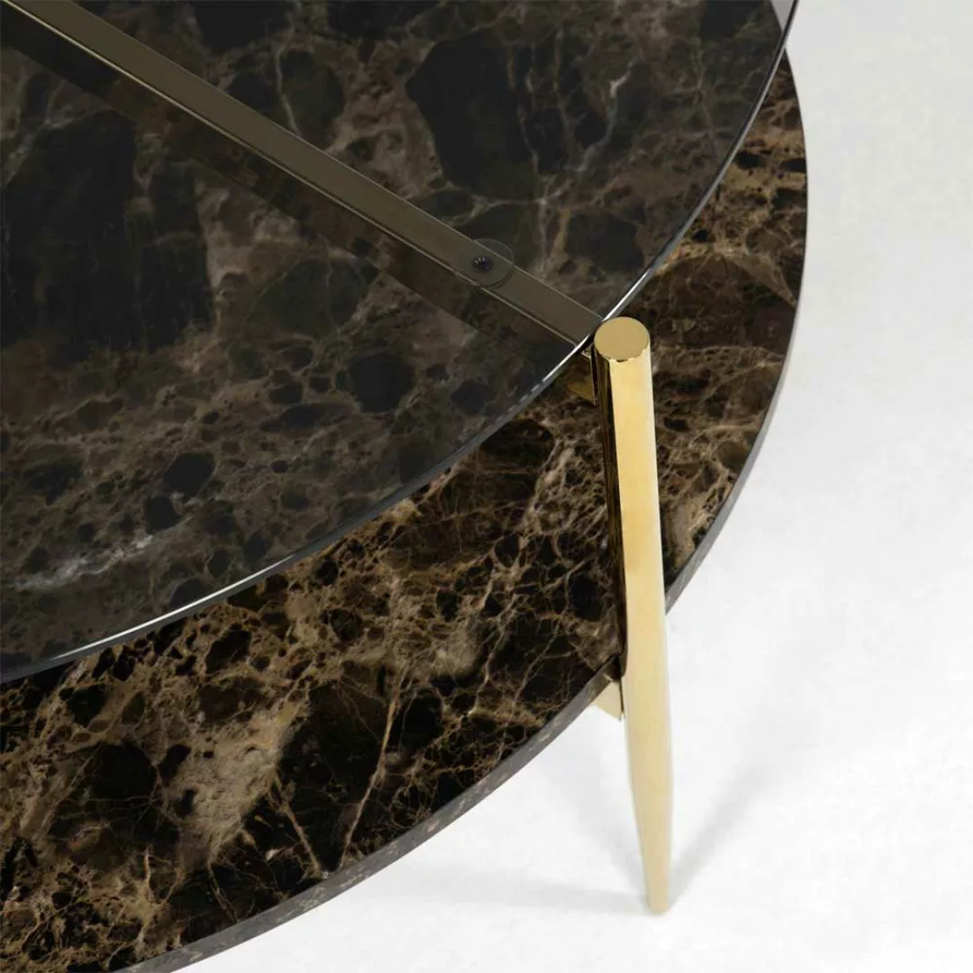Designercouchtisch mit Glasplatte Metallgestell golden günstig online kaufen