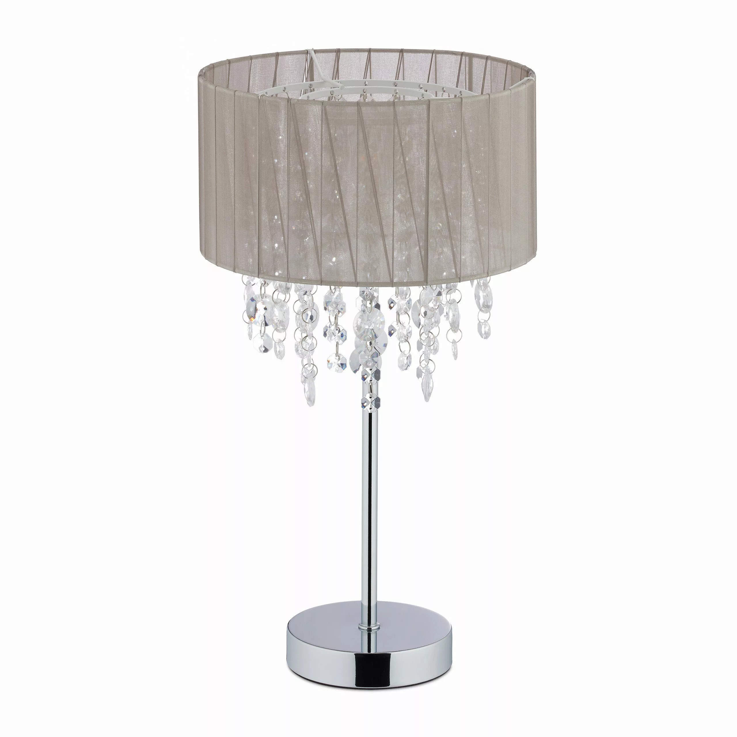relaxdays Tischleuchte Tischlampe Organza Kristall XL günstig online kaufen