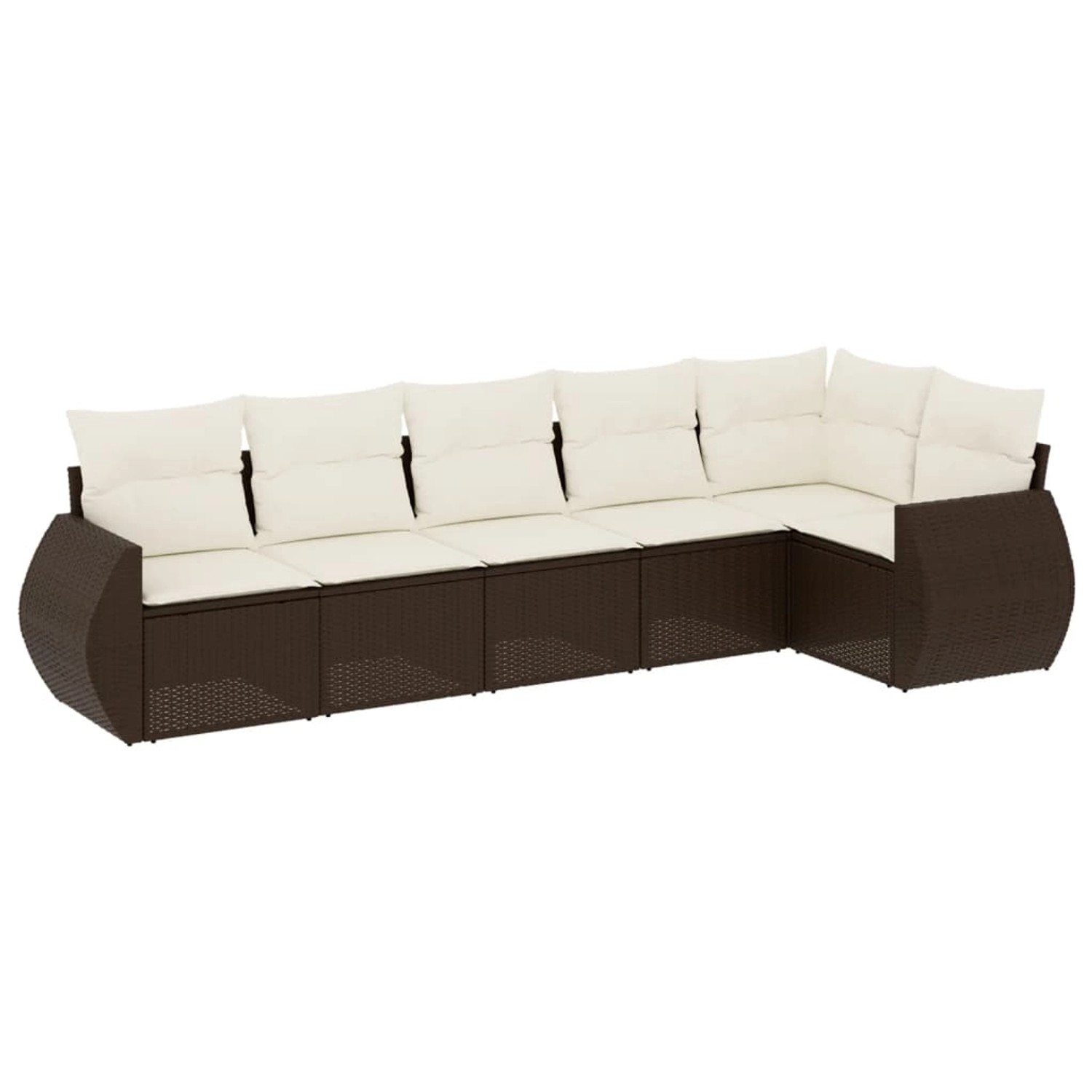 vidaXL 6-Tlg Garten-Sofagarnitur mit Kissen Braun Poly Rattan 3253730 günstig online kaufen