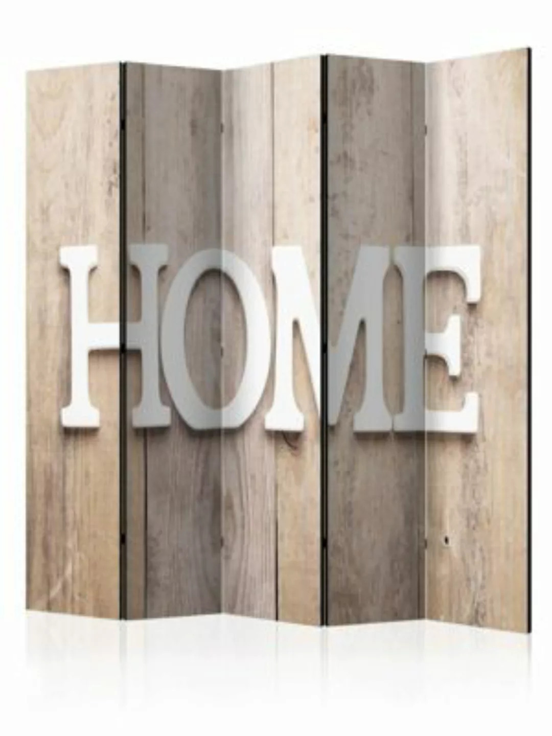 artgeist Paravent Room divider – Home on wooden boards weiß/bronze Gr. 225 günstig online kaufen