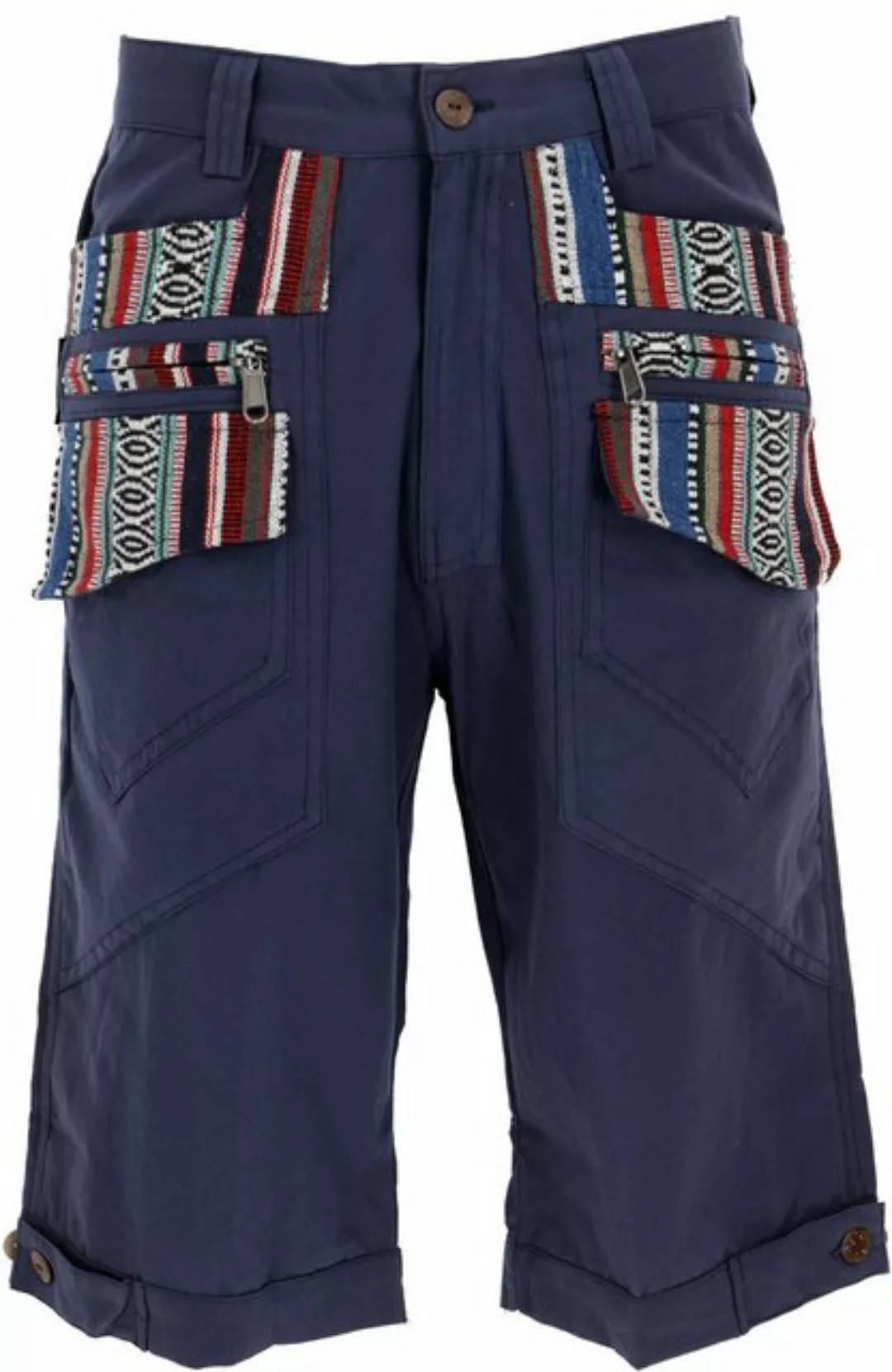 Guru-Shop Relaxhose Kurze Yogahose, Goa Hose, Goa Shorts - dunkelblau alter günstig online kaufen