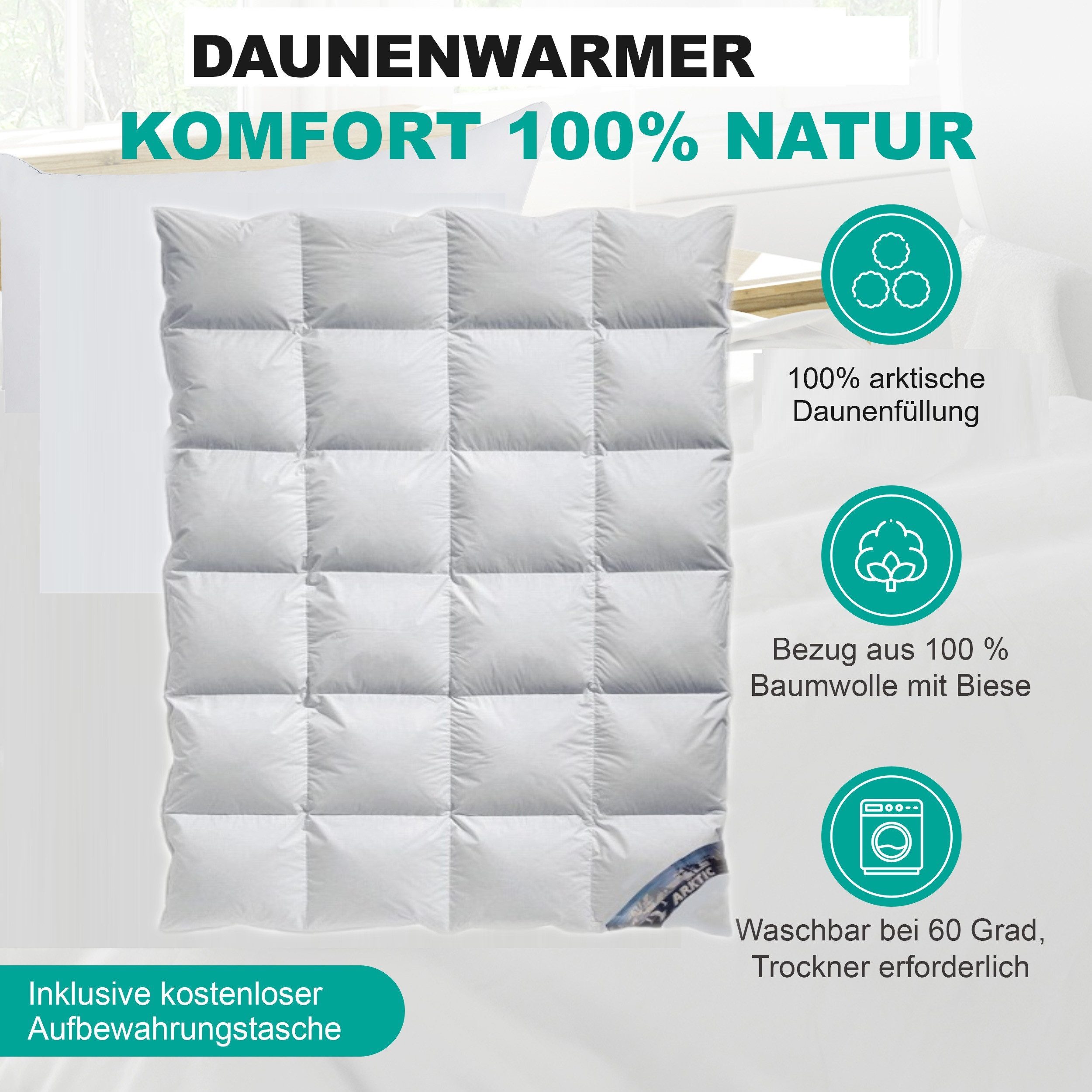 Arktic Daunenbettdecke Kassetten Daunendecke Winterdecke extra-warm günstig online kaufen