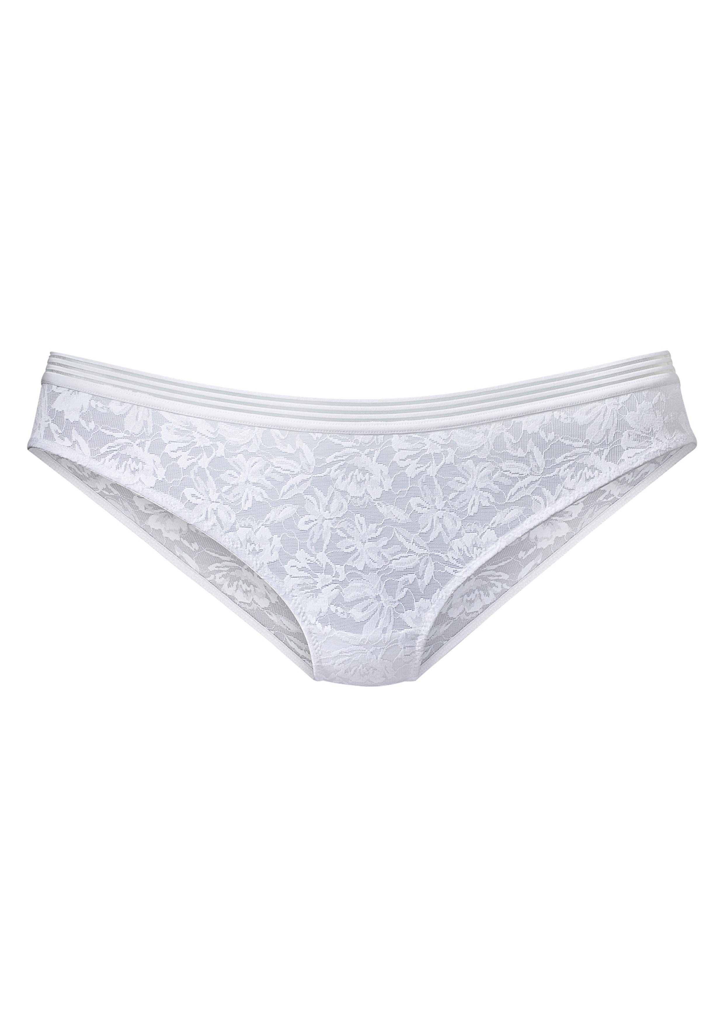 LASCANA Bikinislip, rundherum aus feiner Spitze in blumiger Optik günstig online kaufen