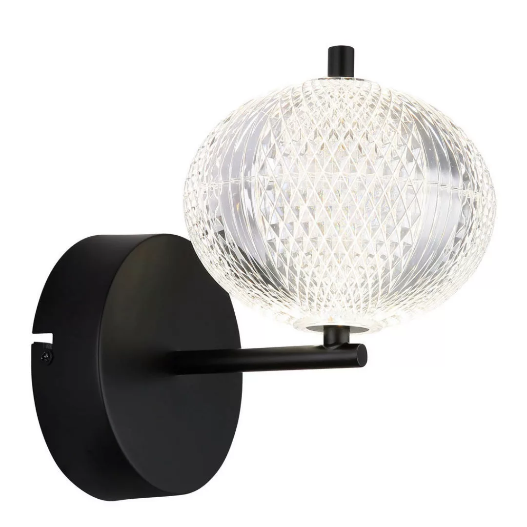 GLOBO LED-Wandleuchte schwarz klar Acryl Metall B/H: ca. 15x21,5 cm günstig online kaufen