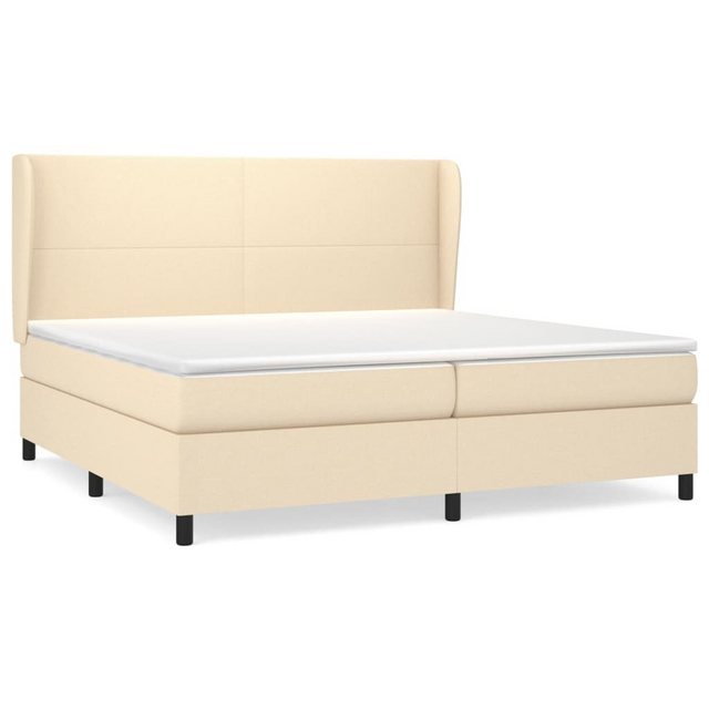 vidaXL Boxspringbett Boxspringbett mit Matratze Creme 200x200 cm Stoff Bett günstig online kaufen