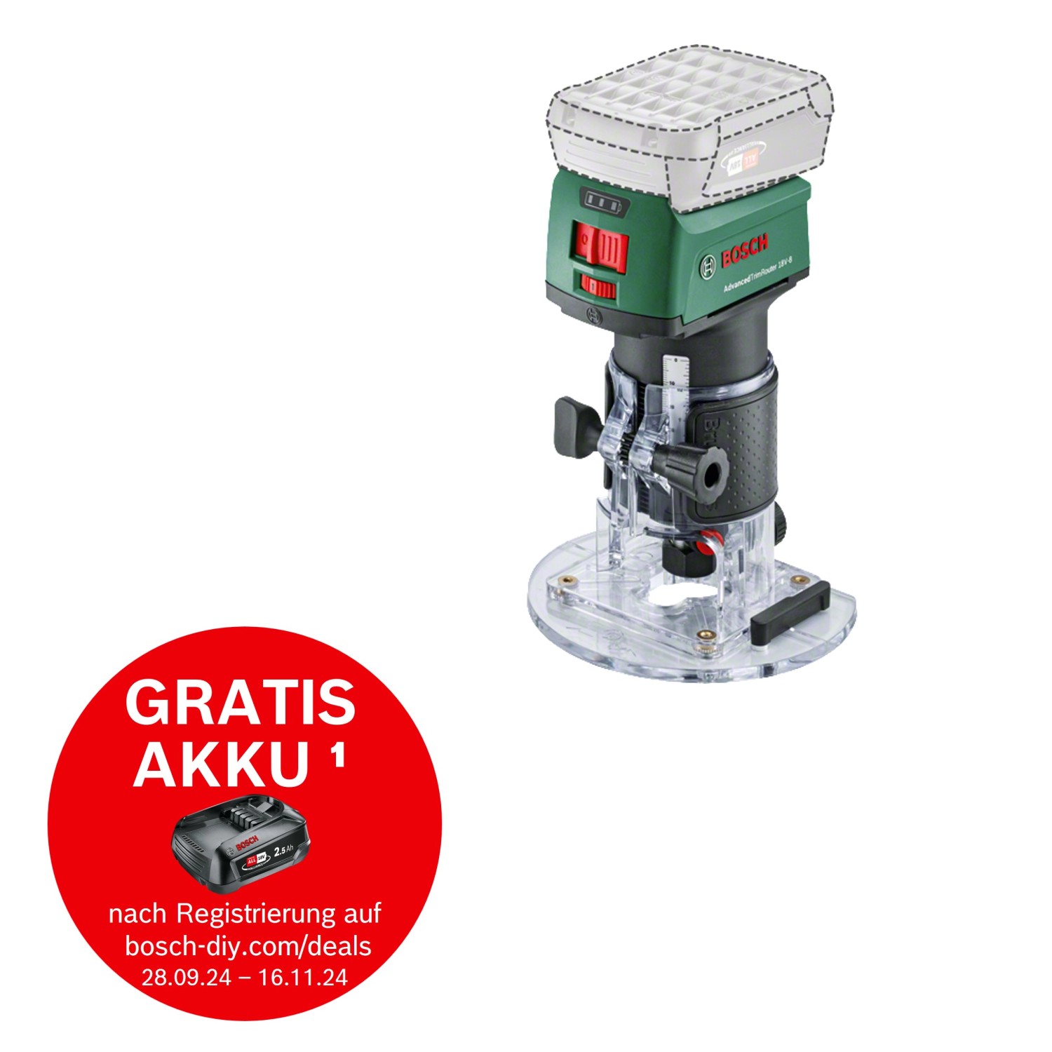 Bosch Akku-Oberfräse Advanced TrimRouter 18 V 8 Solo günstig online kaufen