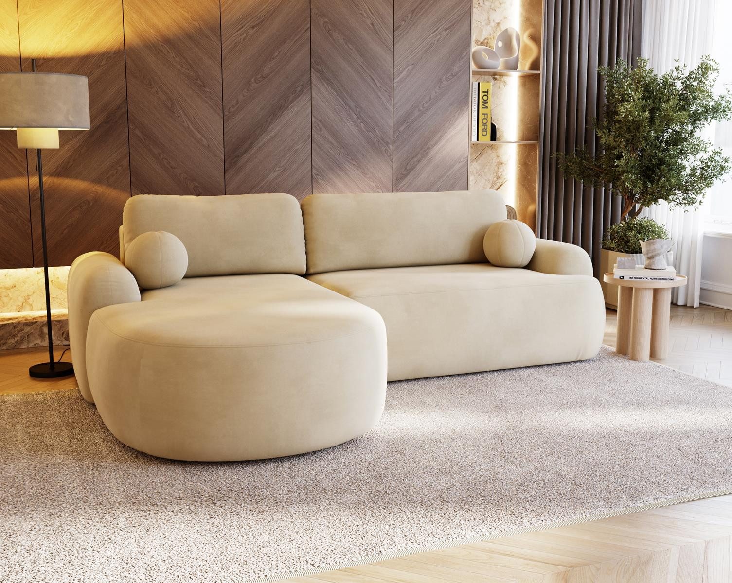 Compleo Ecksofa boucle mit breiter Ottomane günstig online kaufen