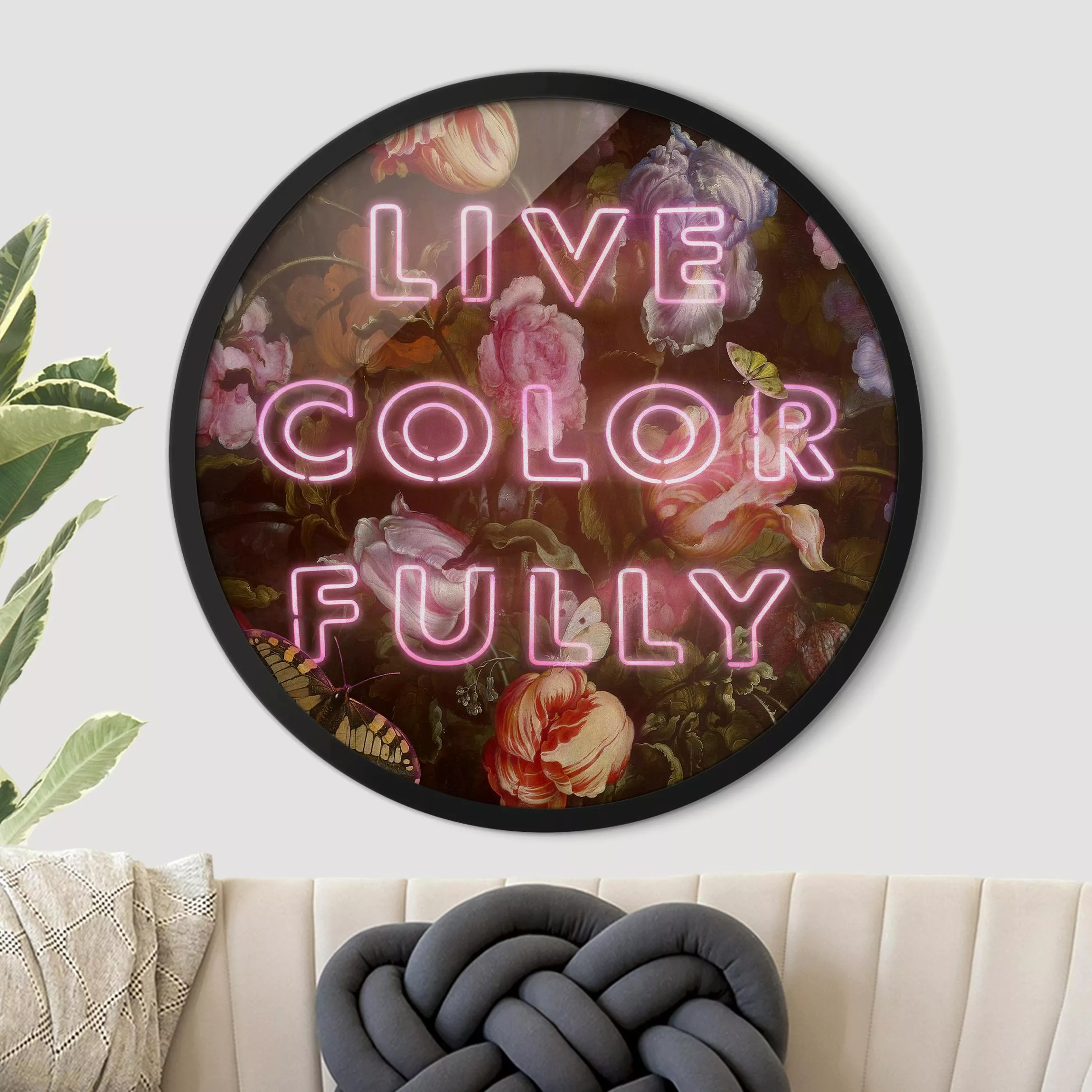 Rundes Gerahmtes Bild Live Color Fully günstig online kaufen