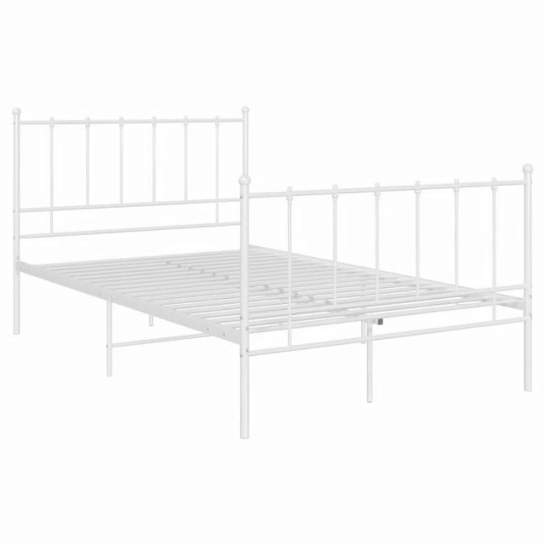 furnicato Bettgestell Bett Weiß Metall 120x200 cm (1-tlg) günstig online kaufen