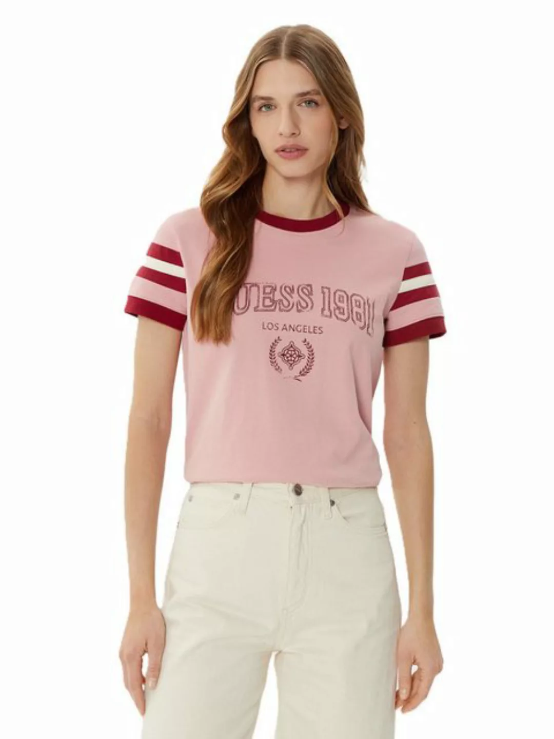 Guess T-Shirt – Suzanne SS V-Neck T-Shirt im Regular Fit günstig online kaufen