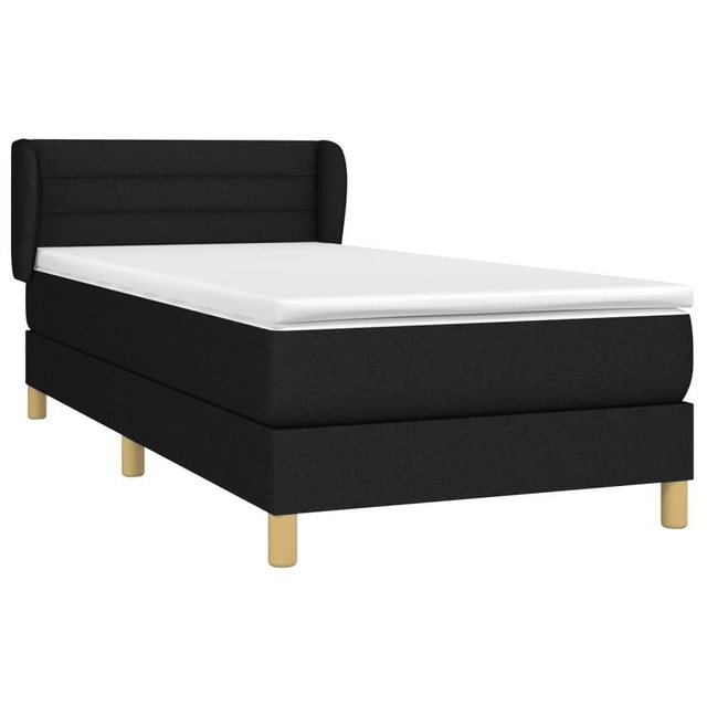 vidaXL Bettgestell Boxspringbett mit Matratze Schwarz 90x200 cm Stoff Bett günstig online kaufen