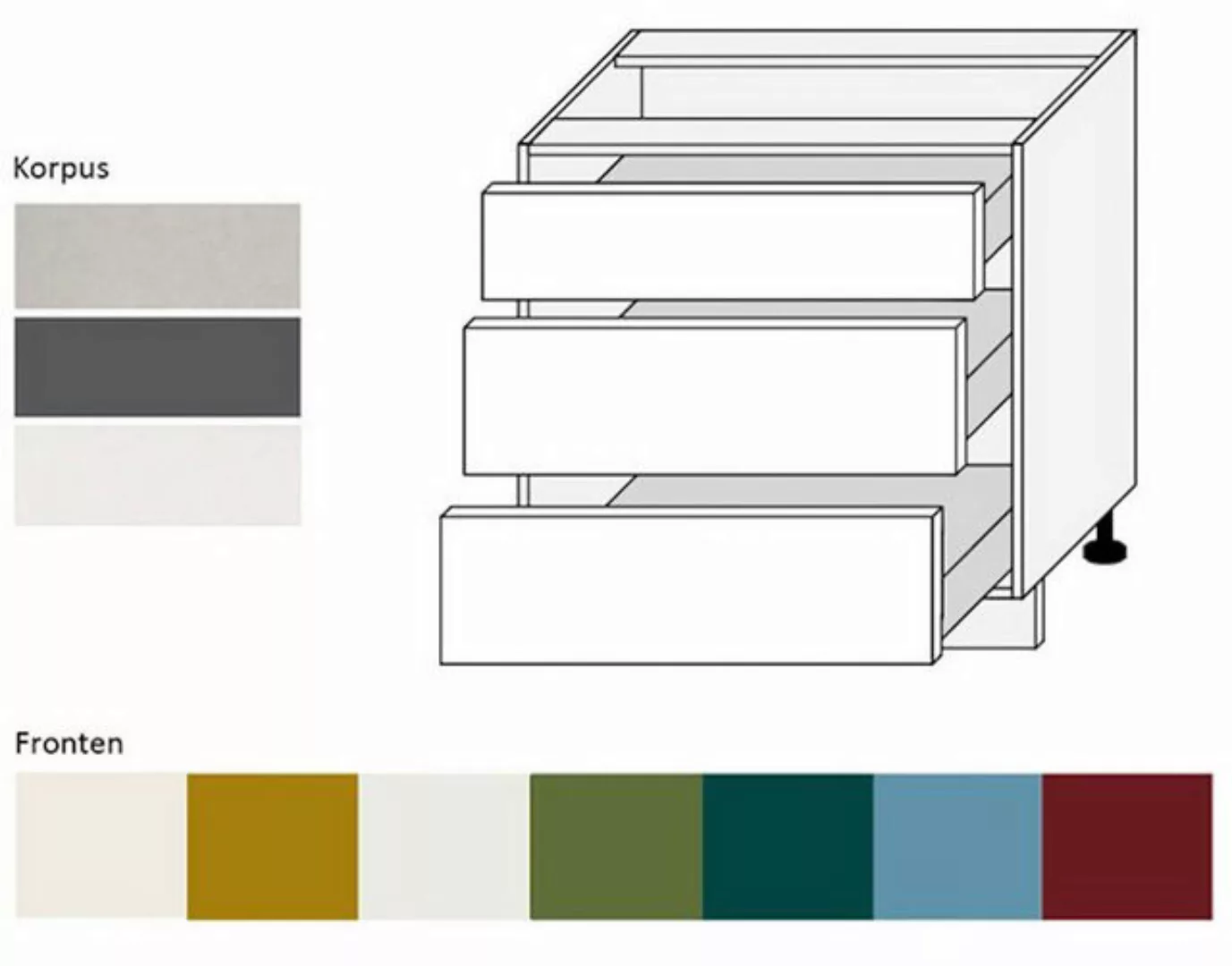 Feldmann-Wohnen Unterschrank Rimini (Rimini, 1-St) 80cm Front- & Korpusfarb günstig online kaufen