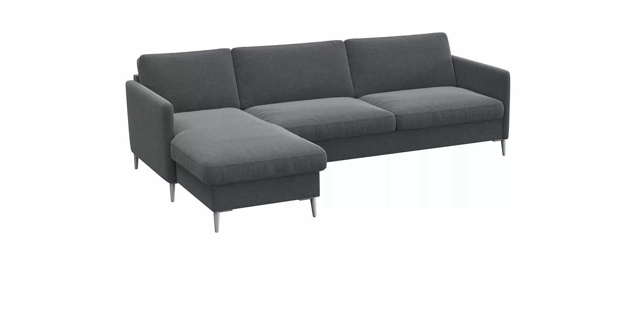 FLEXLUX Ecksofa "Fiore, L-Form", schmale Armlehnen, Kaltschaum, Füße Alu günstig online kaufen