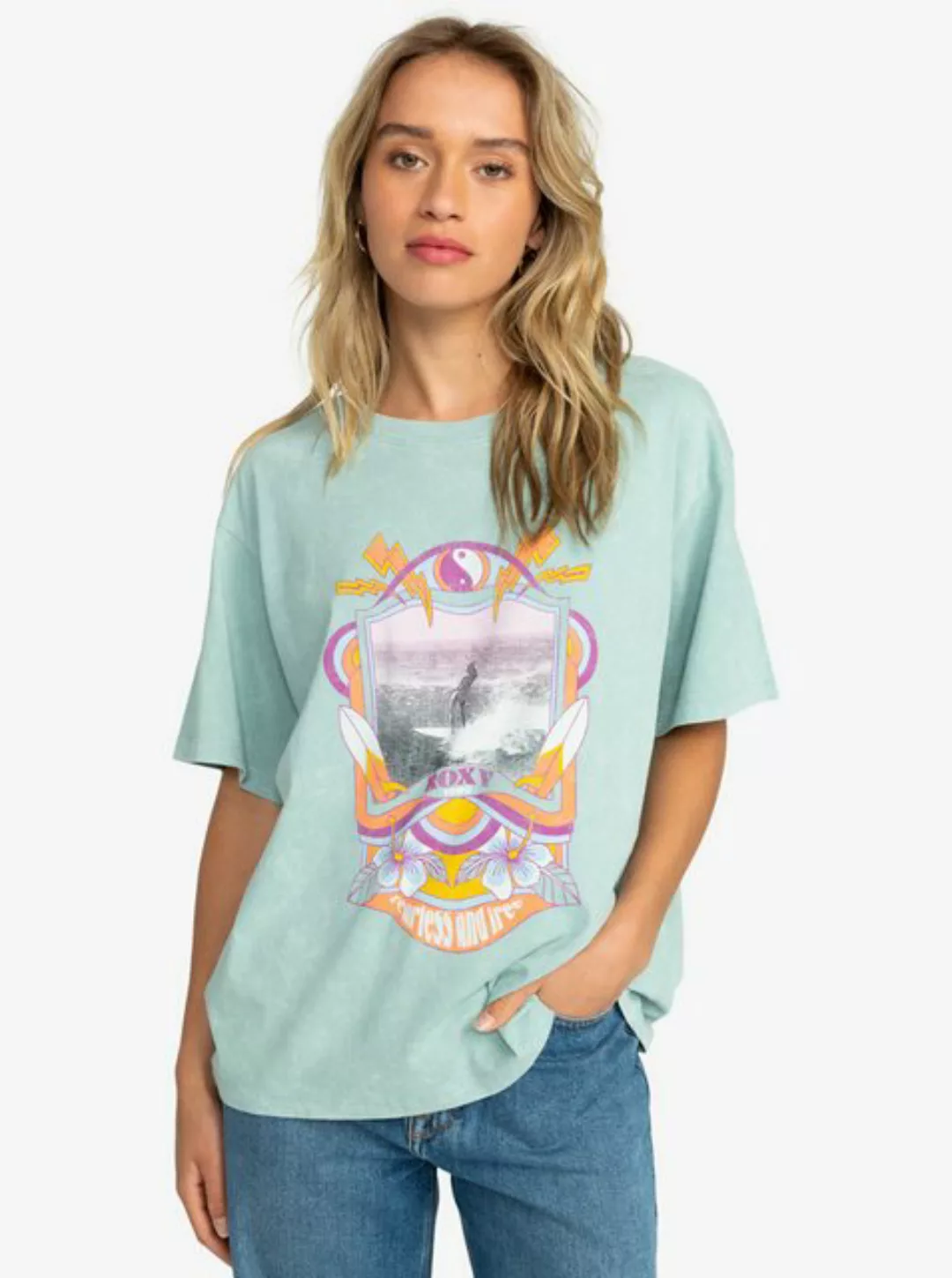 Roxy Print-Shirt Girl Need Love A - Übergroßes T-Shirt für Frauen günstig online kaufen
