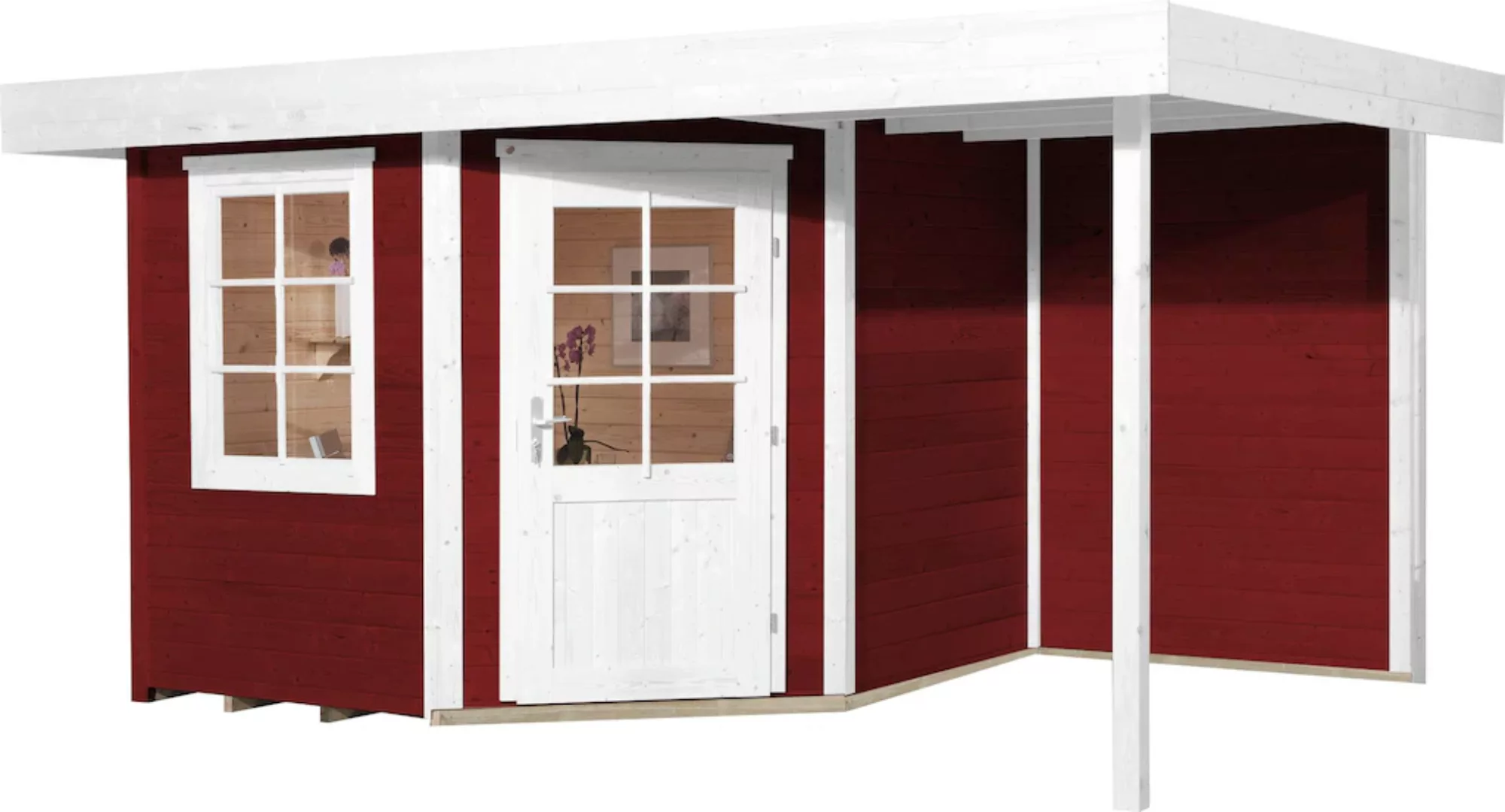 Weka Holz-Gartenhaus Flachdach Lasiert 455 cm x 339 cm günstig online kaufen