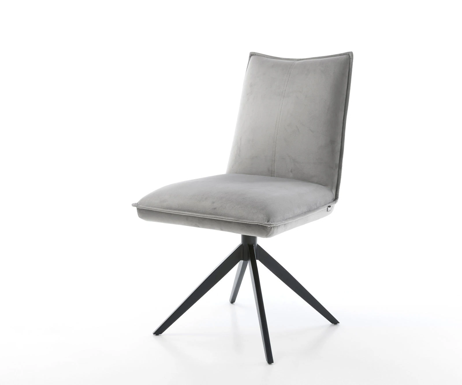 Drehstuhl Lelio-Flex Samt Grau Kreuzgestell breit Schwarz 360° drehbar Wipp günstig online kaufen