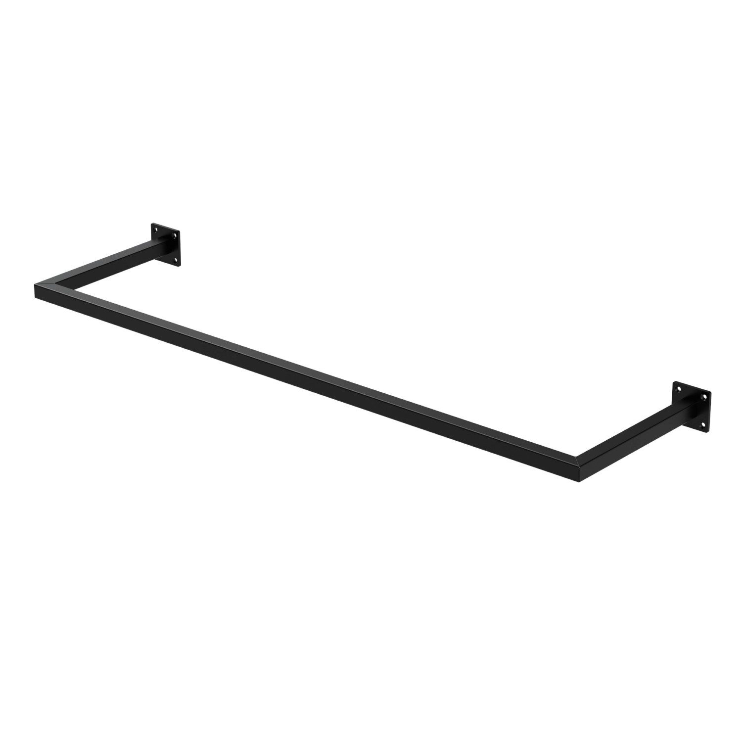 ML-Design Kleiderstange Rechteck für Wand T30cmxB110cm Schwarz aus Stahl U- günstig online kaufen