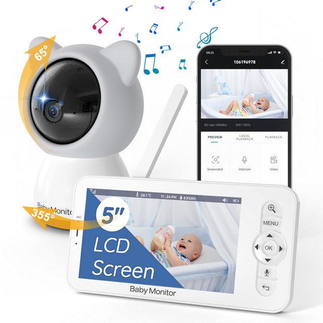 Jioson Video-Babyphone Video-Babyphone Babyphone mit Kamera, Video Baby Mon günstig online kaufen