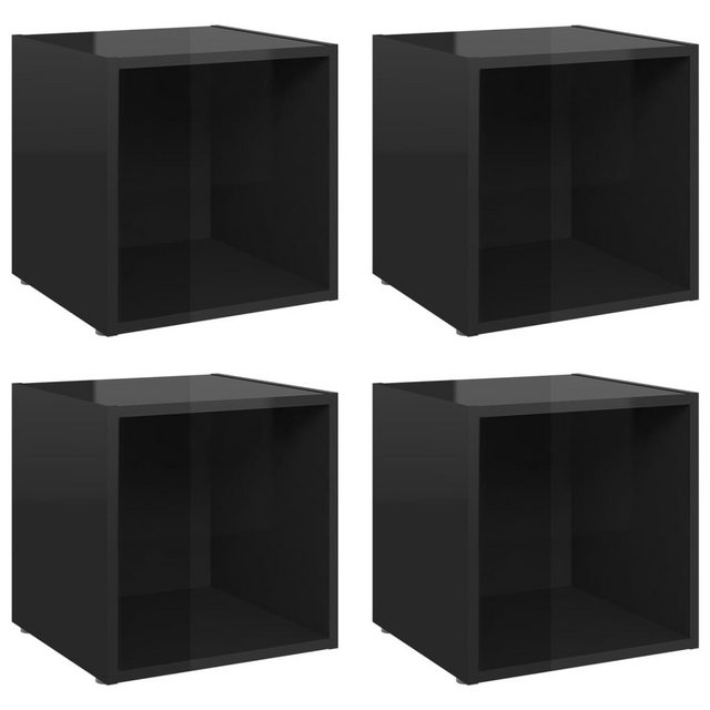 furnicato TV-Schrank TV-Schränke 4 Stk. Hochglanz-Schwarz 37x35x37 cm Holzw günstig online kaufen