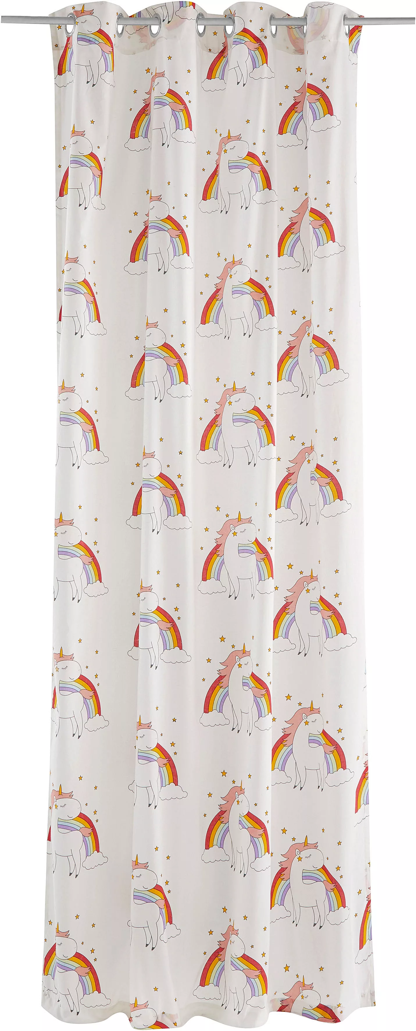 Lüttenhütt Gardine »EINHORN«, (1 St.), Kindergardine, Einhorn, Regenbogen, günstig online kaufen