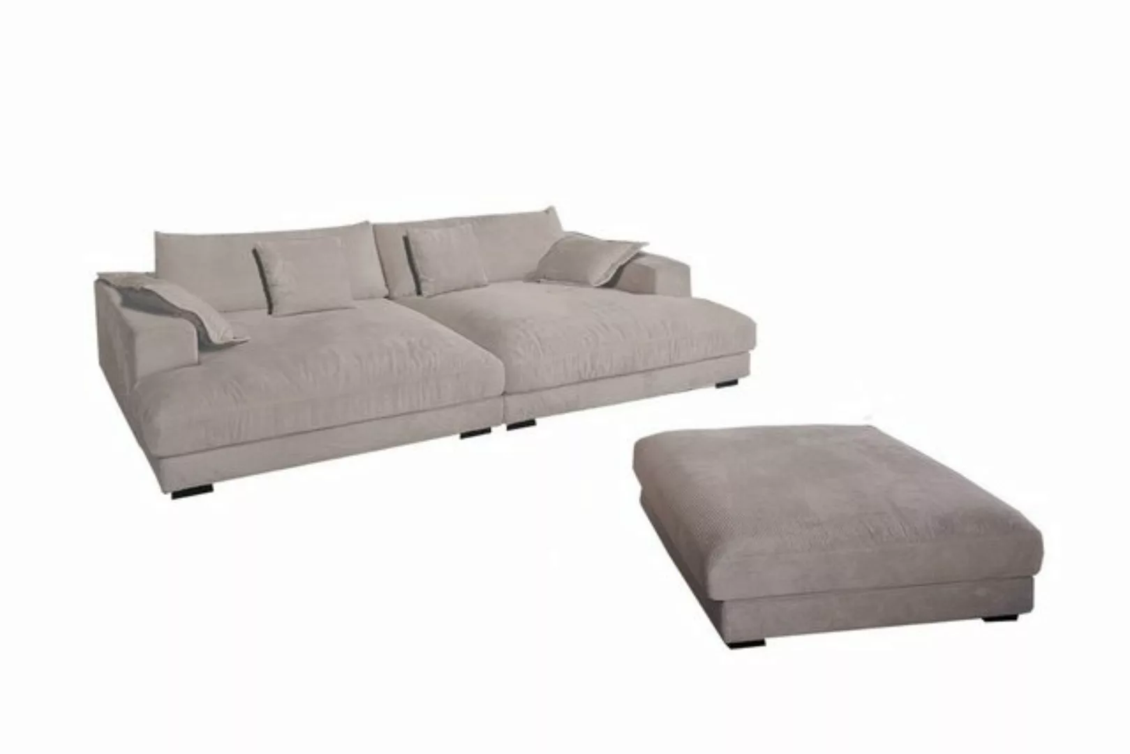 KAWOLA Big-Sofa MADELINE, mit Hocker und 4 Zierkissen Cord versch. Farben günstig online kaufen