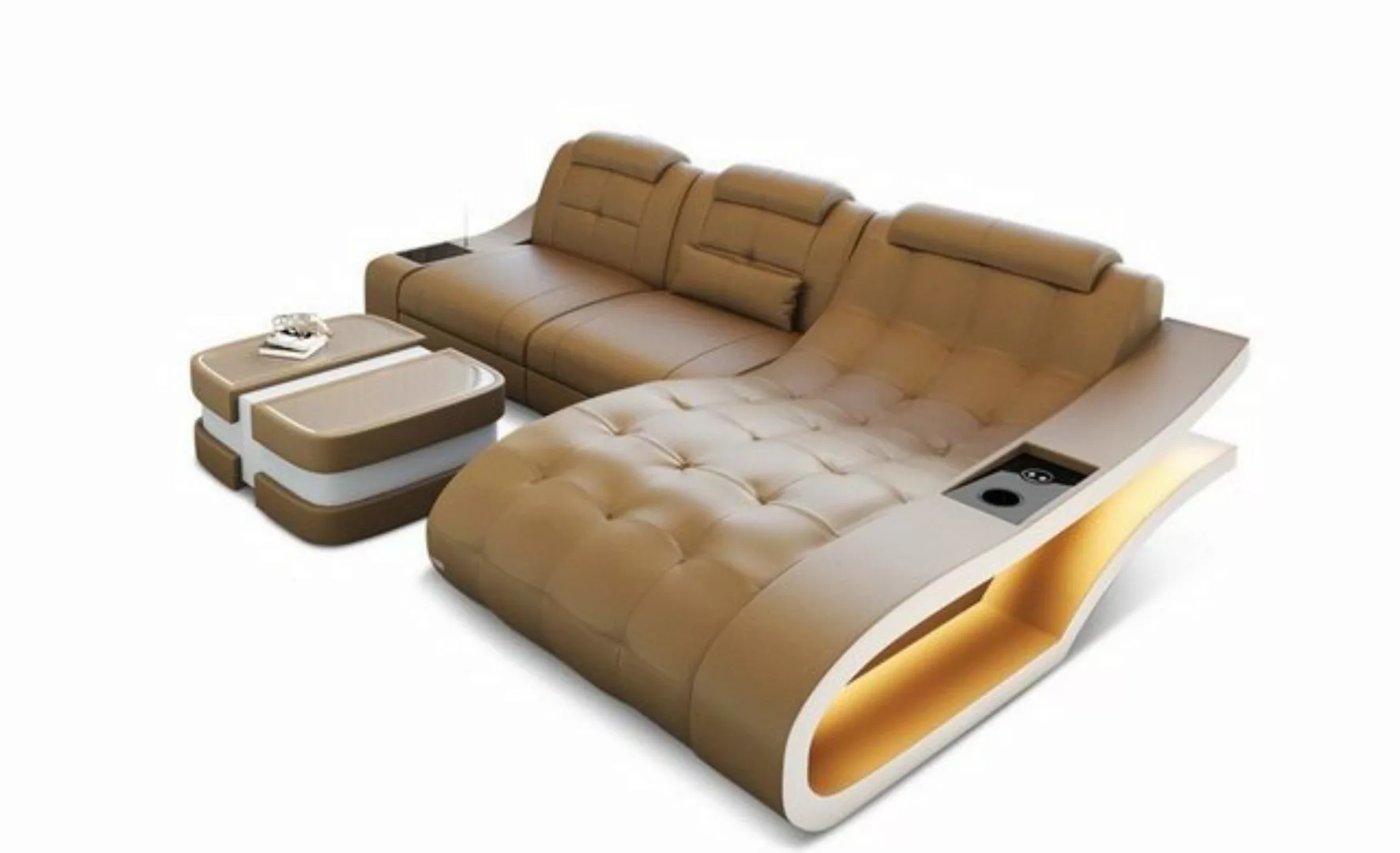 Sofa Dreams Ecksofa Leder Sofa Couch Elegante Ledercouch, L-Form Ledersofa günstig online kaufen