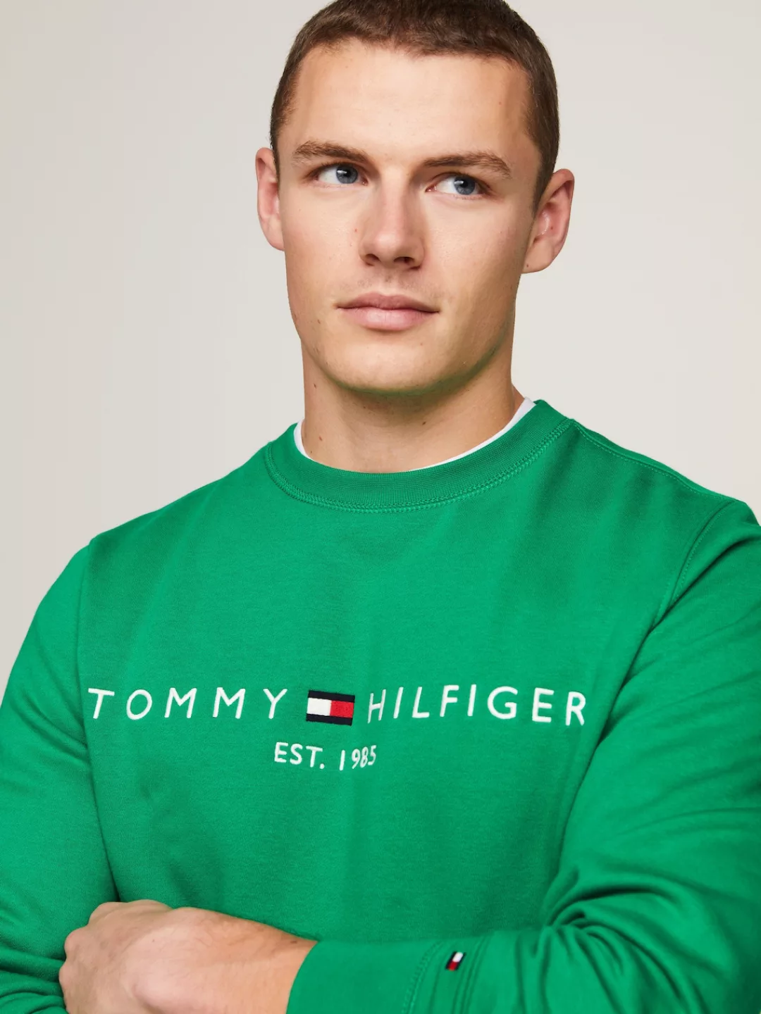 Tommy Hilfiger Sweatshirt TOMMY LOGO SWEATSHIRT mit klassischem Rundhalsaus günstig online kaufen