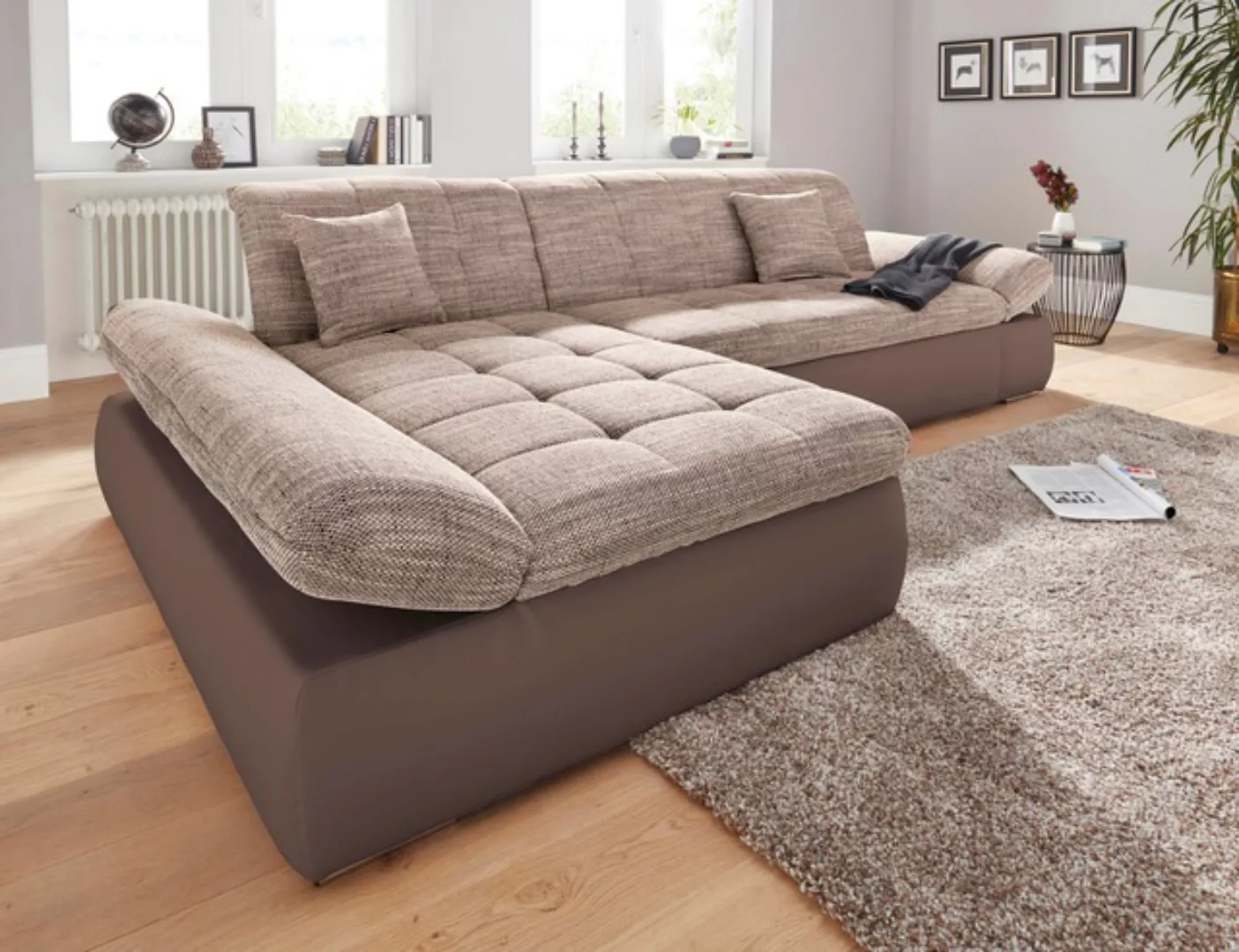 DOMO collection Ecksofa »PB Moric wahlweise mit Bettfunktion + Armteilverst günstig online kaufen