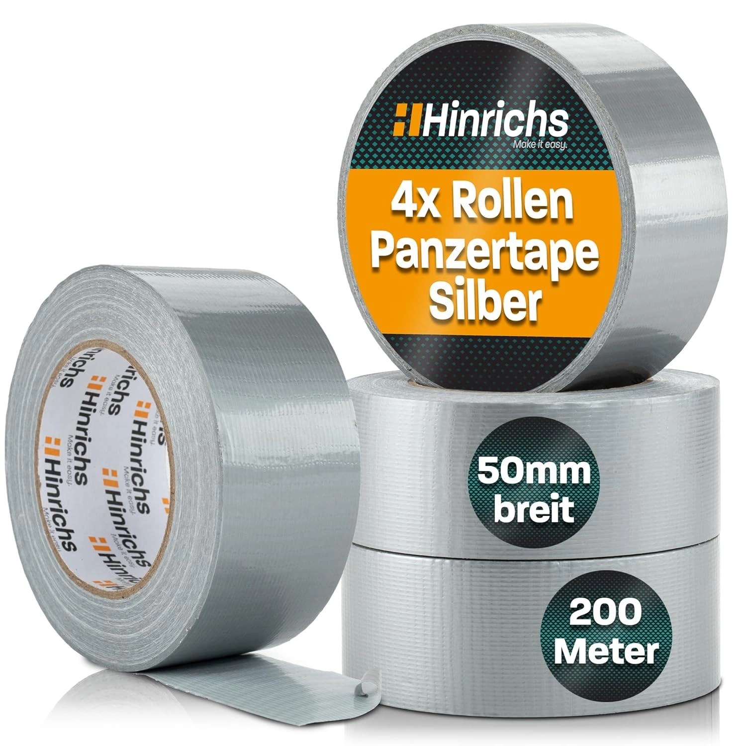 Hinrichs Klebeband 4 Rollen Panzerband silber günstig online kaufen