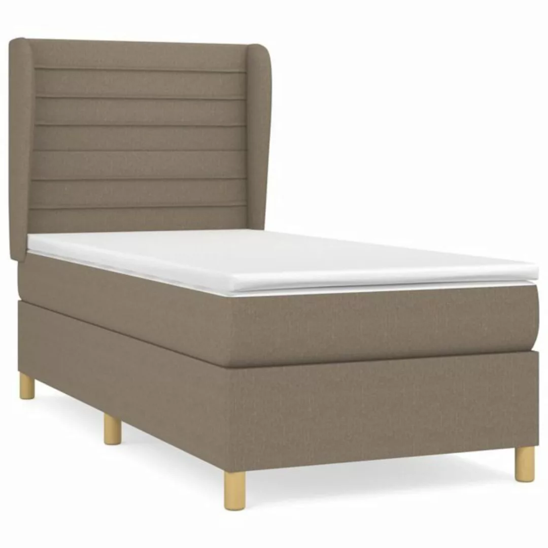 vidaXL Bettgestell Boxspringbett mit Matratze Taupe 100x200 cm Stoff Bett B günstig online kaufen