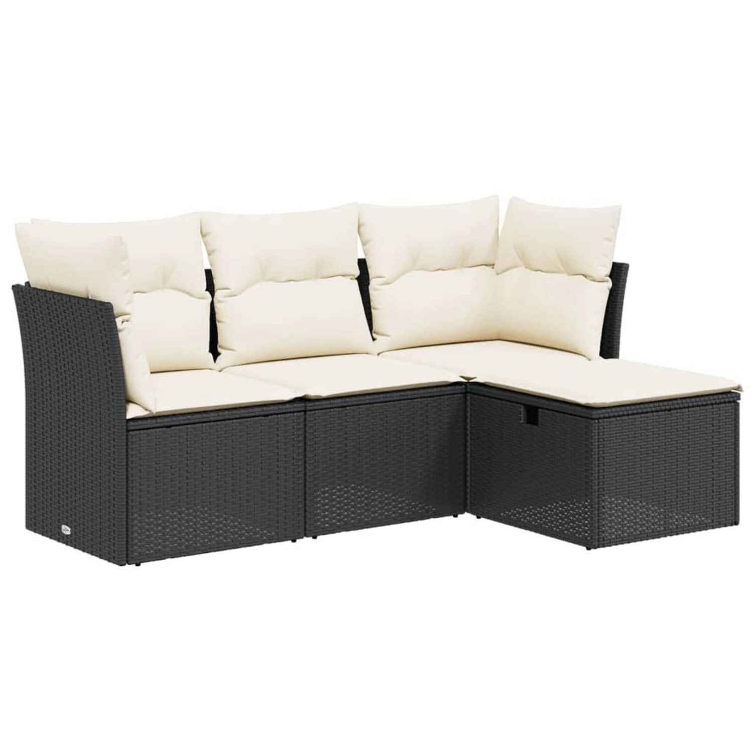 vidaXL 4-tlg Garten-Sofagarnitur mit Kissen Schwarz Poly Rattan Modell 36 günstig online kaufen