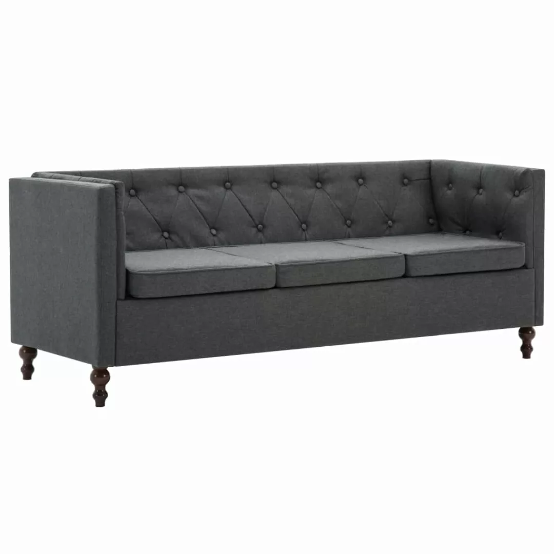 3-sitzer Chesterfield-sofa Stoffpolsterung Dunkelgrau günstig online kaufen