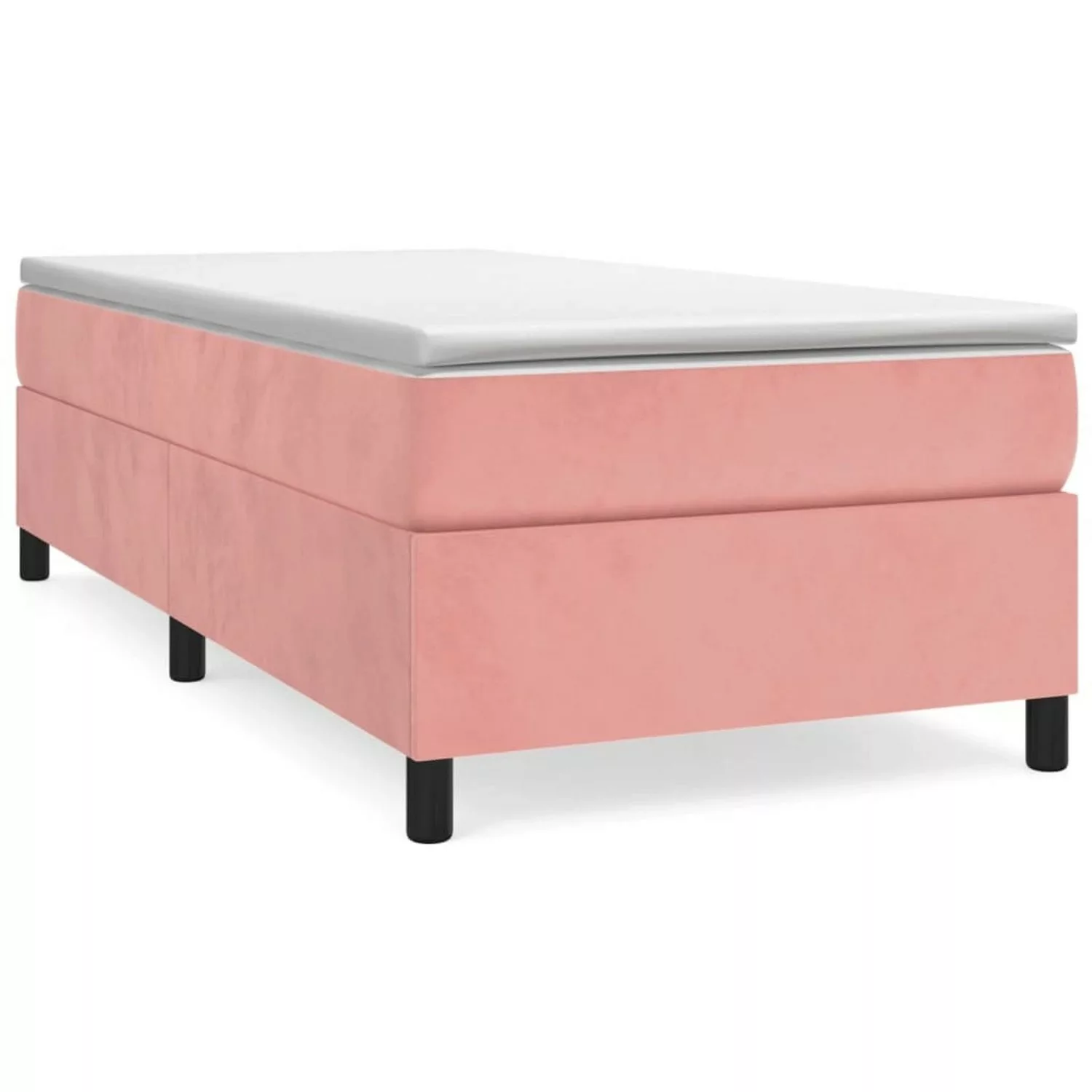 vidaXL Boxspringbett mit Matratze Rosa 100x200 cm Samt1378711 günstig online kaufen