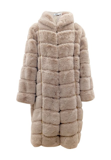 GINI LONDON Langmantel Gini Panelled Hooded Longline Fur Gini Langer Pelzma günstig online kaufen