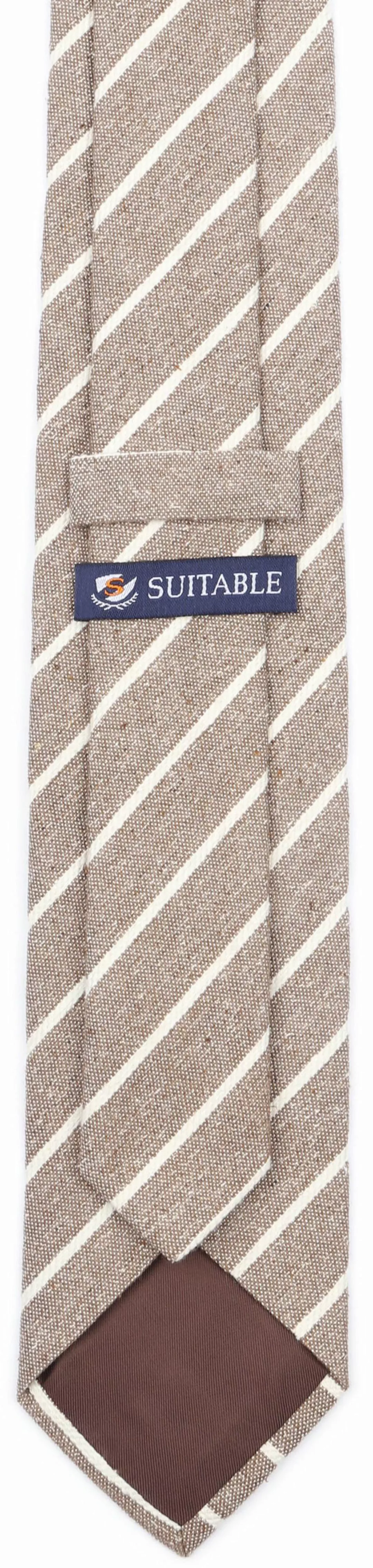 Suitable Krawatte Leinen Streif Beige - günstig online kaufen