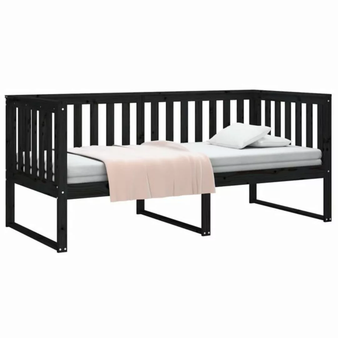 furnicato Bett Tagesbett Schwarz 100x200 cm Massivholz Kiefer (1-tlg) günstig online kaufen