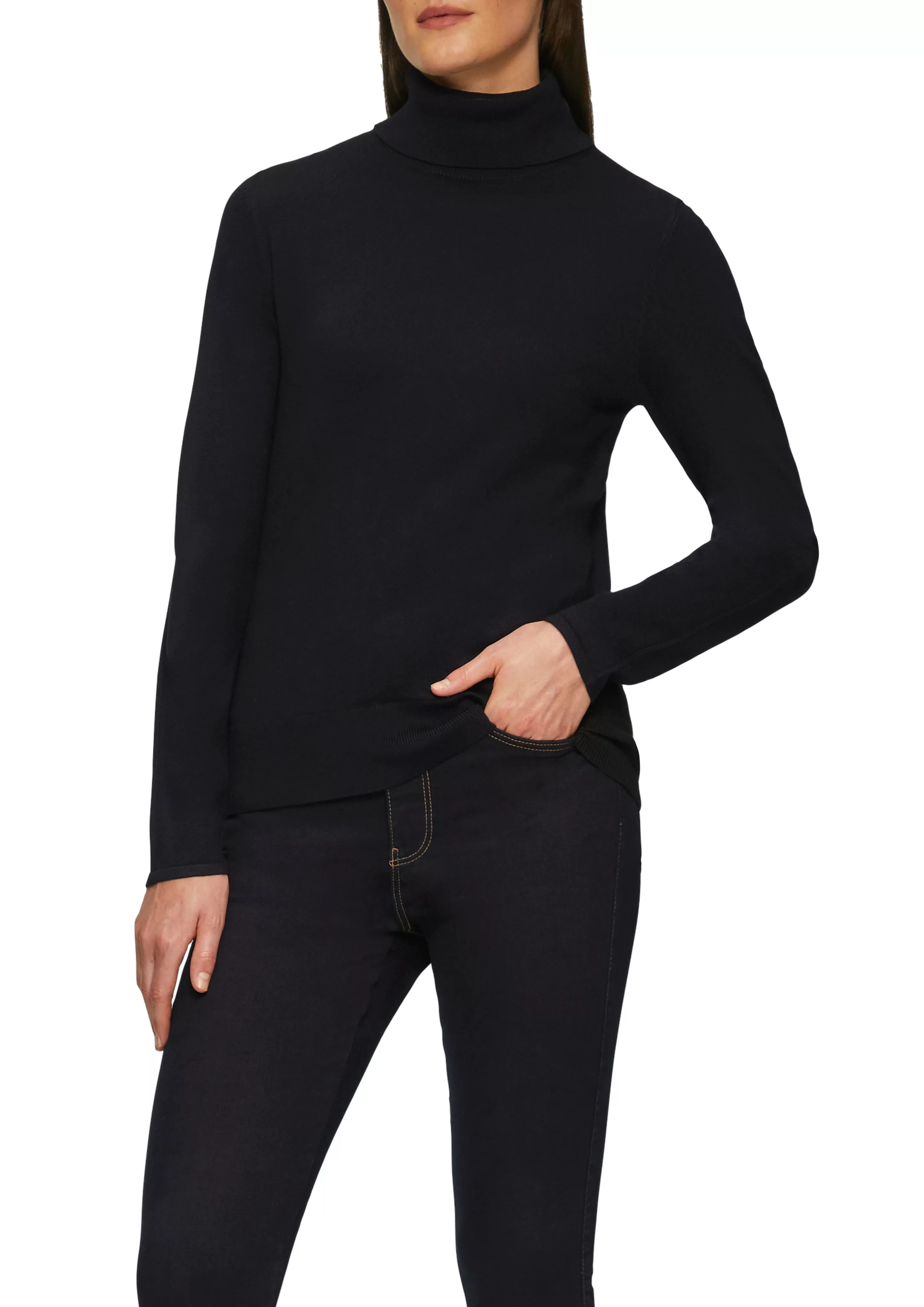 s.Oliver BLACK LABEL Rollkragenpullover mit Rippbündchen günstig online kaufen