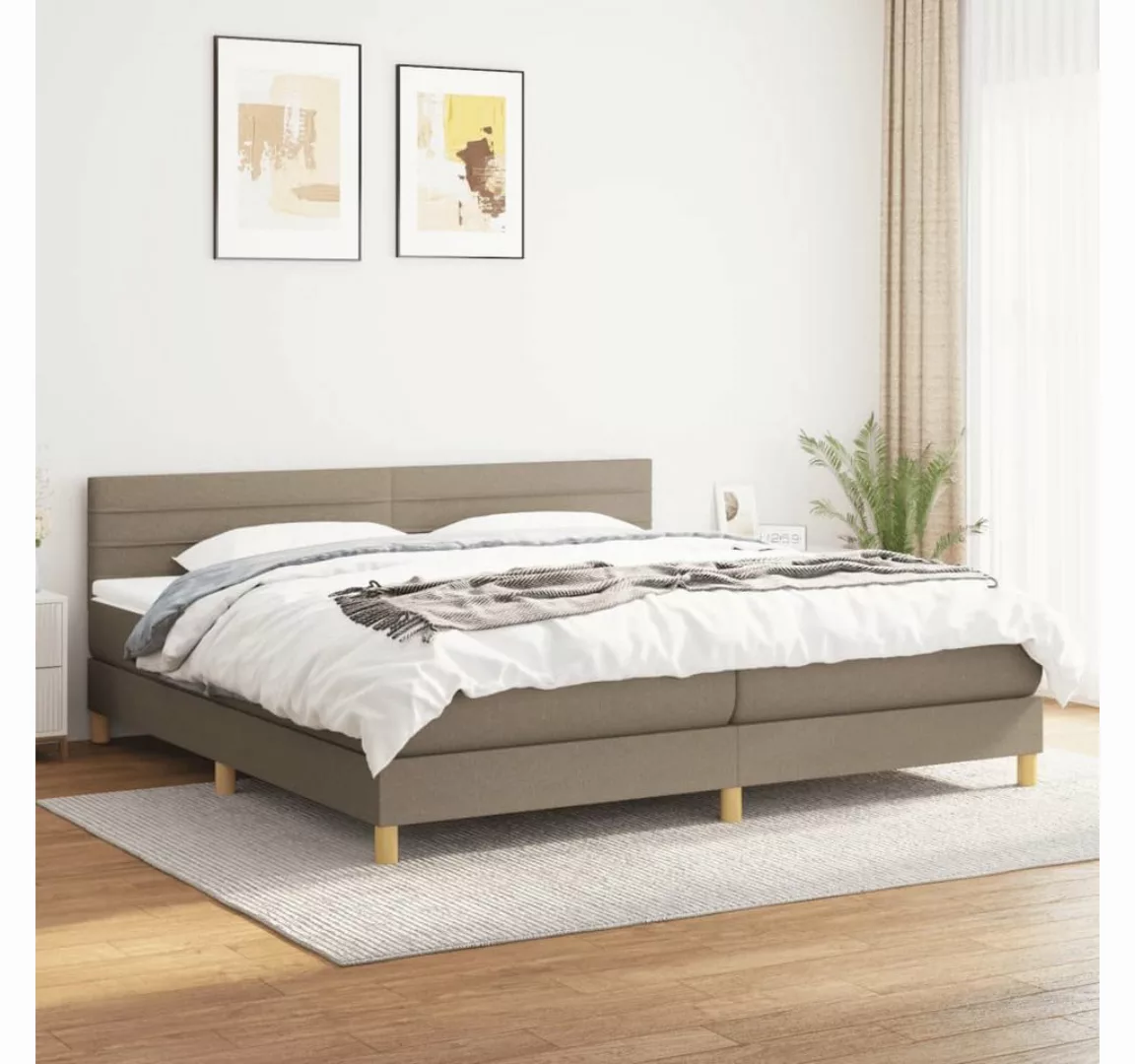 vidaXL Boxspringbett Boxspringbett mit Matratze Taupe 200x200 cm Stoff Bett günstig online kaufen